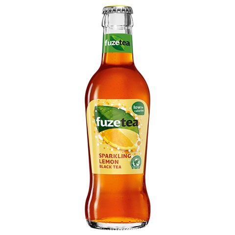 Fuze Tea Sparkling Lemon Black fles glas klein 20 cl.