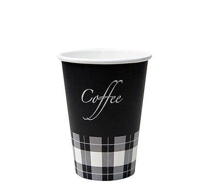Premium koffiebeker karton zwart/180 ml