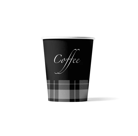 Premium koffiebeker karton zwart/150 ml