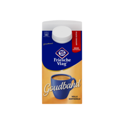 Friesche Vlag goudband vol&romig koffiemelk pak met schenkdop 455 ml