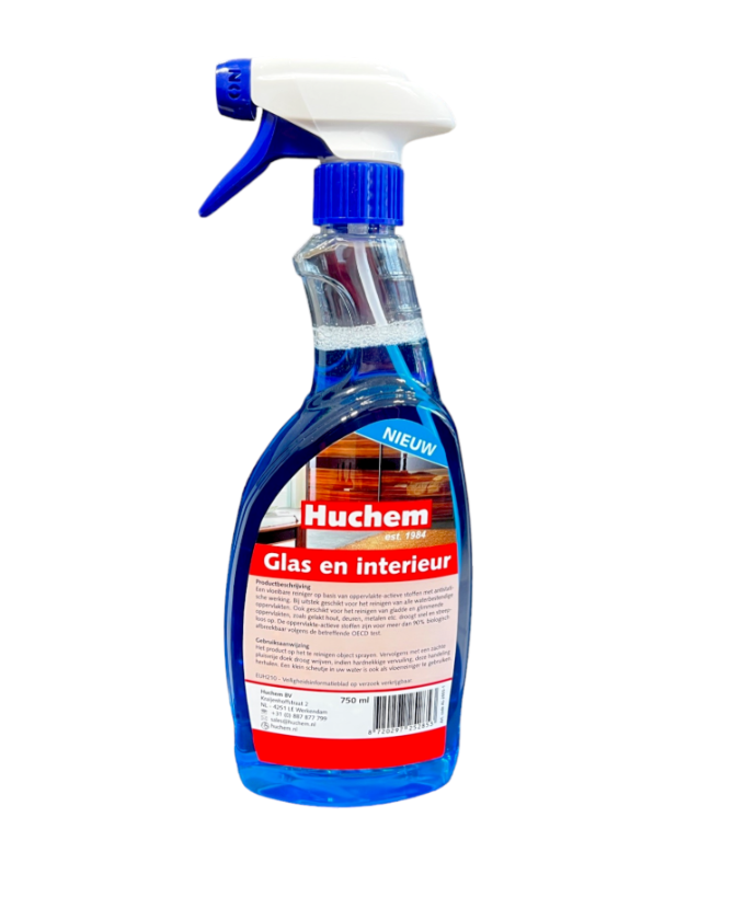 Huchem Glas- en Interieurreiniger Spray - 750 ml