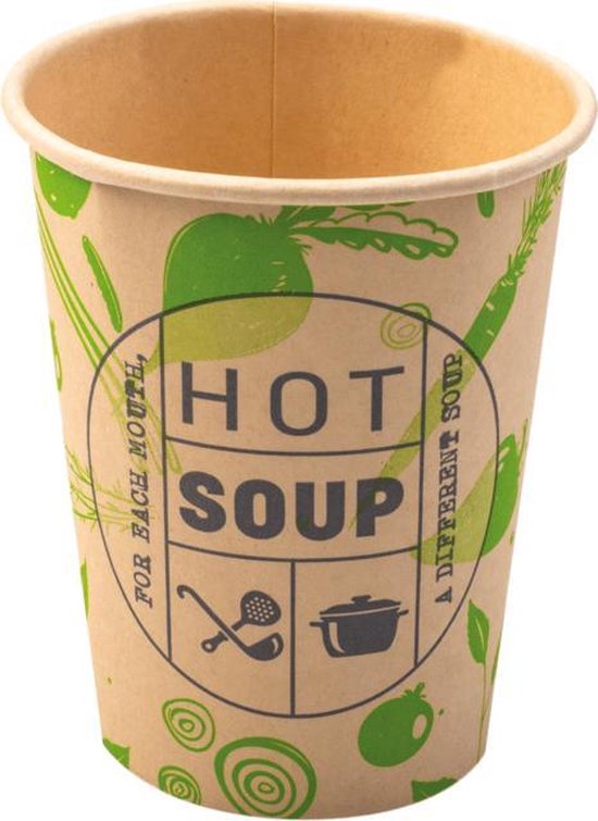 Soep beker bamboe/PE 8oz/250 ml. geschikt voor Cup-a-soup